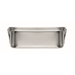 Portapranzo in acciaio inox riciclato con fibbie laterali 750 ml color argento opaco settima vista