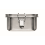 Portapranzo in acciaio inox riciclato con fibbie laterali 750 ml color argento opaco ottava vista