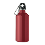 Bottiglia in acciaio inox riciclato con moschettone 500 ml color rosso