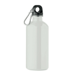 Bottiglia in acciaio inox riciclato con moschettone 500 ml color bianco