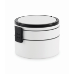 Portapranzo rotondo a due piani da 250/700 ml con manici color bianco