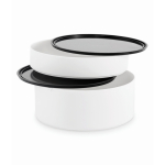 Portapranzo rotondo a due piani da 250/700 ml con manici color bianco quarta vista