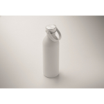 Borraccia in acciaio inossidabile con finitura in gomma 500 ml color bianco seconda vista fotografica