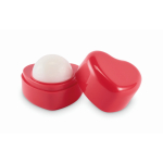 Balsamo labbra vegano in scatola a forma di cuore SPF10 vaniglia color rosso