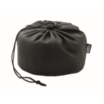 Cuscino da viaggio arrotolabile in poliestere con fodera color nero quarta vista
