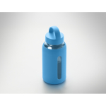 Bottiglia in vetro borosilicato con custodia in silicone 600 ml color turchese seconda vista fotografica