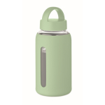 Bottiglia in vetro borosilicato con custodia in silicone 600 ml color verde menta