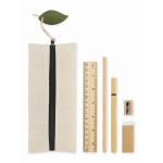 Set da scrittura in borsa di iuta con vari articoli scolastici color nero