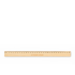 Righello in legno di pino 30 cm con doppia scala color legno vista area di stampa