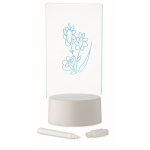 Lavagna LED acrilica con base in alluminio e pennarello bianco color bianco quinta vista