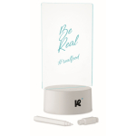 Lavagna LED acrilica con base in alluminio e pennarello bianco color bianco quinta vista principale