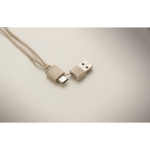 Set di cavi in custodia con coperchio che funge da supporto per smartphone color beige terza vista fotografica