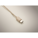 Set di cavi in custodia con coperchio che funge da supporto per smartphone color beige quinta vista fotografica