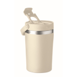 Bicchiere con manico in acciaio inox riciclato a doppia parete 350 ml color beige seconda vista