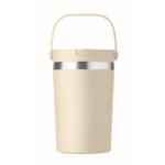 Bicchiere con manico in acciaio inox riciclato a doppia parete 350 ml color beige settima vista