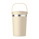 Bicchiere con manico in acciaio inox riciclato a doppia parete 350 ml color beige ottava vista
