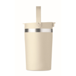 Bicchiere con manico in acciaio inox riciclato a doppia parete 350 ml color beige nona vista