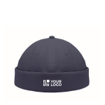 Cappello stile docker in cotone con rete e fibbia 260 g/m² color blu vista area di stampa