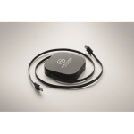 Cavo retrattile Type-C con trasferimento dati e supporto mobile color nero vista principale