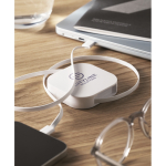 Cavo retrattile Type-C con trasferimento dati e supporto mobile color bianco vista ambiente principale