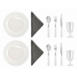 Borsa frigo da picnic in RPET per 2 con set completo color blu terza vista