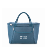 Borsa frigo da picnic in RPET per 2 con set completo color blu vista area di stampa