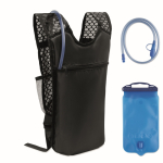 Zaino sportivo in PU e nylon con serbatoio d’acqua 1,5L color nero seconda vista