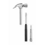 Martello in acciaio al carbonio con 4 cacciaviti nel manico color argento terza vista