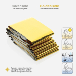 Coperta di emergenza impermeabile riutilizzabile con custodia RPET color nero quinta vista