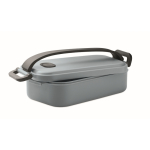 Portapranzo in plastica con coperchio ermetico e clip 800 ml color nero opaco seconda vista