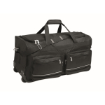 Borsa trolley in RPET con 2 ruote e varie tasche color nero