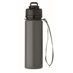 Borraccia pieghevole in silicone con tappo e cinturino elastico 500 ml color grigio scuro ottava vista