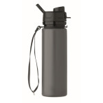 Borraccia pieghevole in silicone con tappo e cinturino elastico 500 ml color grigio scuro nona vista