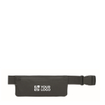 Marsupio da running in poliestere RPET 600D con cerniera color nero vista area di stampa