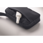 Beauty case compatto in RPET 600D con cerniera e rete interna color blu mare sesta vista fotografica