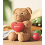 Grande orsetto di peluche 23 cm con cuore rosso color rosso vista ambiente principale