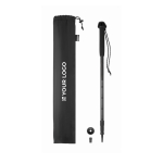 Bastone da cammino regolabile con impugnatura e laccetto color nero vista area di stampa