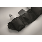 Marsupio sportivo in poliestere RPET con tasche e rete color nero quarta vista fotografica