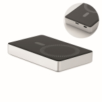 Powerbank in alluminio riciclato con indicatore 10.000 mAh color argento quinta vista