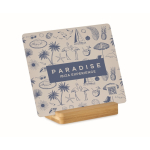 Targa in alluminio sublimato con base in bambù 12 x 15cm color legno vista principale