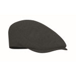 Cappello tipo coppola piatta in poliestere con fibbia metallica 335 g/m² color nero
