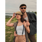 Cappello tipo coppola piatta in poliestere con fibbia metallica 335 g/m² color cachi seconda vista ambiente