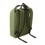 Zaino roll top RPET per laptop con tasca laterale elastica 15'' color verde militare seconda vista