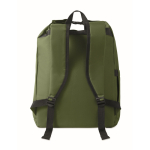 Zaino roll top RPET per laptop con tasca laterale elastica 15'' color verde militare quarta vista