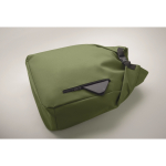 Zaino roll top RPET per laptop con tasca laterale elastica 15'' color verde militare quinta vista fotografica