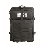 Zaino da viaggio grande in RPET con vari scomparti 15'' color nero vista area di stampa