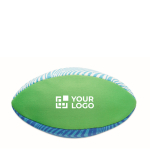Pallone da rugby acquatico in neoprene con ago incluso color multicolore vista area di stampa