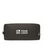 Borsa porta scarpe in poliestere RPET 600D con cerniera color nero vista area di stampa