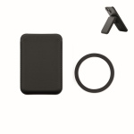 Portacarte magnetico in similpelle PU per 3 carte color nero