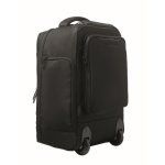 Zaino trolley in poliestere RPET 290T con 3 tasche 15'' color nero seconda vista